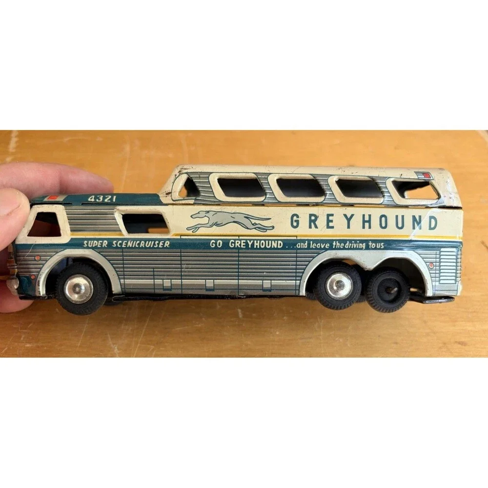 Greyhound Super Scenicruiser Express Tin Litho Bus #4321 Made in Japan
